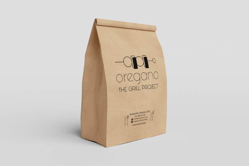 Oregano The Grill Project paper bag packaging
